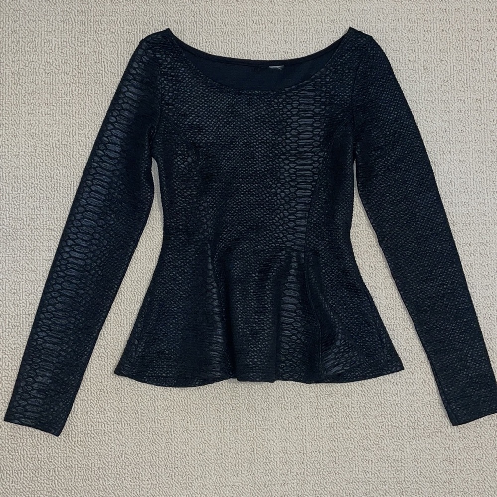 H&M Croc Print Peplum Top